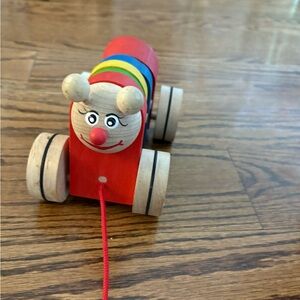 Colorful Wooden Pull-Along Caterpillar Toy